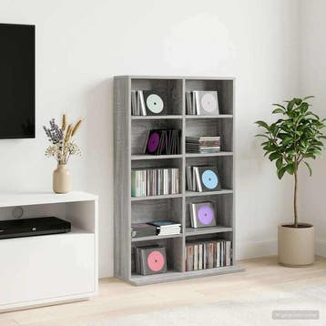 vidaXL CD Kast Grijs Sonoma 65 x 23,5 x 97,5 cm Bewerkt hout, Verzenden, Nieuw