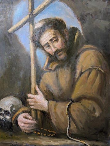 Italiaanse school (XX) - San Francesco in meditazione