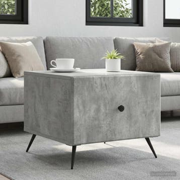 vidaXL Salontafel met lade Betongrijs 49 x 50 x 40 cm, Huis en Inrichting, Tafels | Salontafels, Verzenden, Nieuw, Overige houtsoorten