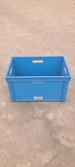Stapelbak, 600x400x320 mm, euronorm, blauw pp, gebruikt -, Gebruikt, 40 tot 60 cm, 50 tot 75 cm, Bak of Kist