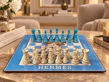 Dominique Kleiner - Échiquier d’art “Hermès – Bleu Impérial”