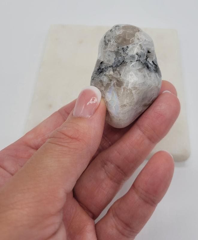 Maansteen handsteen, Verzamelen, Mineralen en Fossielen, Ophalen of Verzenden