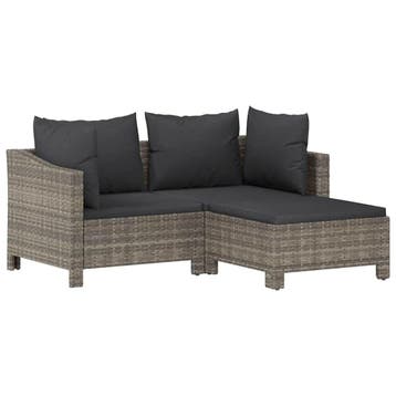 Balkon Loungeset 3-delig | Laatste Stuk!, 2 zitplaatsen, Hocker, Ophalen of Verzenden, Zo goed als nieuw