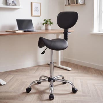 Zadelkruk met rugleuning - Zithoogte verstelbaar: 55 - 65 cm, Huis en Inrichting, Barkrukken, Verzenden, Nieuw