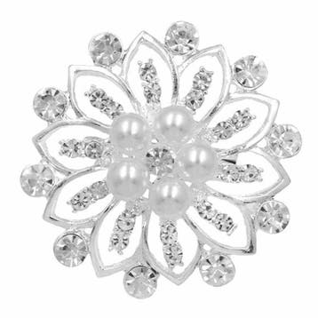 Fako Bijoux - Broche - Ster Bloem Met Parels Cheyenne -, Verzenden, Nieuw