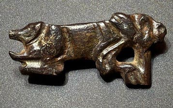 Oud-Romeins Brons Zeer zeldzame zoomorfe broche met