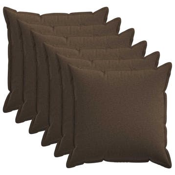 vidaXL Kussensloop 6 pcs HOUTEN Taupe 55 x 55 cm Faux Linnen, Huis en Inrichting, Verzenden, Nieuw