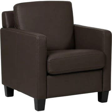 Leren fauteuil Smart - Toledo Espresso (bruin) - Poten hout, Nieuw, Ophalen of Verzenden, Bohemian, Eigentijds, Modern, Retro