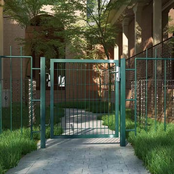 Afsluitbare Stalen Tuinpoort Grijs/Groen – 145 cm, Verzenden, Nieuw
