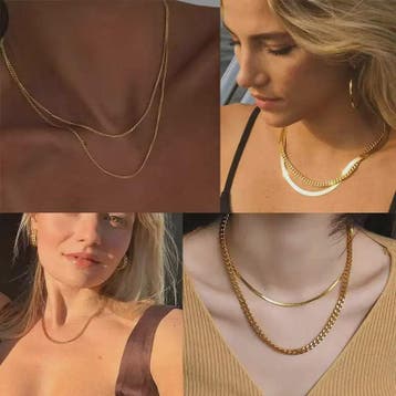 Vnox Gouden Kubaanse Ketting - Roestvrij Staal Unisex Halske, Verzenden, Nieuw