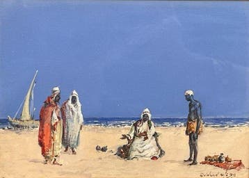 Duncan Webb (1832 - 1901) - Scene orientaliste - le marchand, Antiek en Kunst