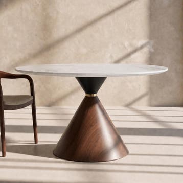 *WOONWINKEL* Kare Design Cono Ronde Eettafel Marmerlook 120, Huis en Inrichting, Tafels | Eettafels, Verzenden, Nieuw