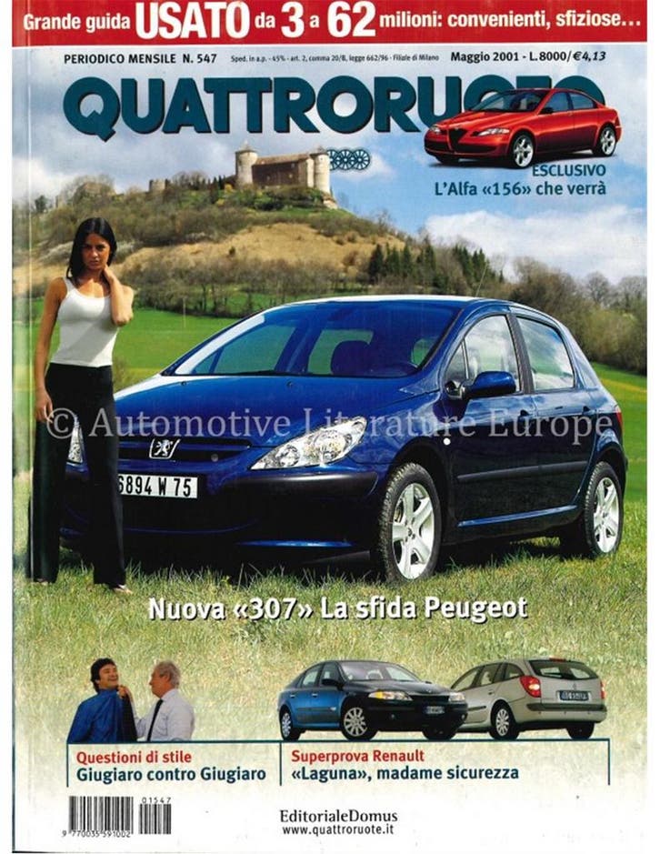 2001 QUATTRORUOTE MAGAZINE 547 ITALIAANS, Boeken, Auto's | Folders en Tijdschriften