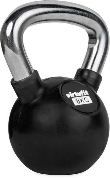 VirtuFit Kettlebell - Rubber/Chroom - 8 kg, AFHAALDEAL!!, Ophalen, Nieuw, Benen