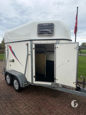 Leuke 2-paards paardentrailer!, Ophalen, Zo goed als nieuw, Hout, 2-paards trailer