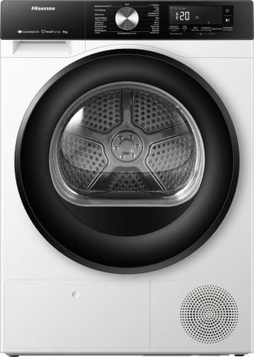 Hisense DH3S92BW3 - Warmtepompdroger - 9 kg - Energieklasse, Ophalen of Verzenden, Nieuw, Voorlader, 85 tot 90 cm