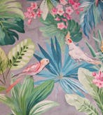 Exclusieve bohemien stof met junglepapegaaien. - Textiel -