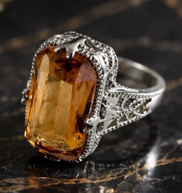Zonder minimumprijs - Ring Vintage S925 Zilveren Ring met, Sieraden, Tassen en Uiterlijk, Ringen, Nieuw