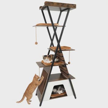 Moderne Kattenkrabpaal met Verhoogd Ligoppervlak en Grote Ka, Verzenden, Nieuw