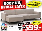 Flow Hoekbank van €849.-  voor €599.- OUTLETMODEL!, Nieuw