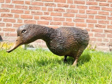 Beeldje - Levensechte gans - Brons