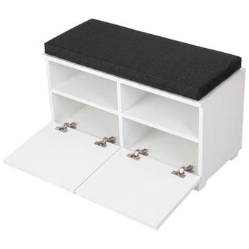 Schoenenrek Brande 80x35x42 cm wit [en.casa], Verzenden, Nieuw