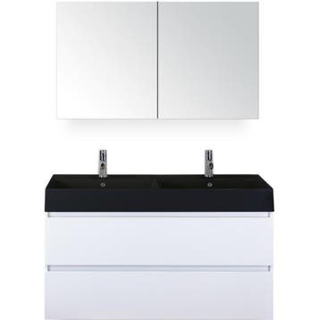 Maxx XL Badmeubelset 120 cm - Wit Hoogglans - Wastafel Kube, Ophalen of Verzenden, Nieuw