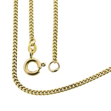 8 Krt. Gourmetschakel ketting; choker | 35 cm, Ophalen of Verzenden, Gebruikt, Goud, Goud