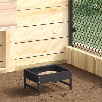 vidaXL Vogeleter Zwart 80 x 28 x 13.5 cm Koudgewalst Staal, Dieren en Toebehoren, Verzenden, Nieuw