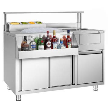 GGM Gastro | Cocktailstation - RVS - 1200x720mm - met 4 |, Verzenden