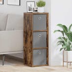 vidaXL Dressoir met lade Gerookt eiken 30,5 x 27 x 84,5 cm, Minder dan 50 cm, Verzenden, Nieuw, 25 tot 50 cm