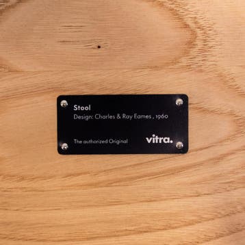 5x Vitra Eames Stool C Bijzettafel Licht Kastanjehout, Minder dan 45 cm, Minder dan 55 cm, Rond, Nieuw