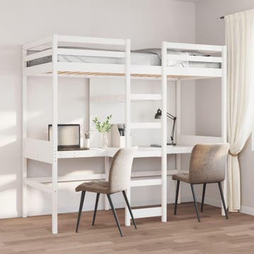 vidaXL Hoogslaper zonder matras massief grenenhout wit, Eenpersoons, Verzenden, Wit, Nieuw