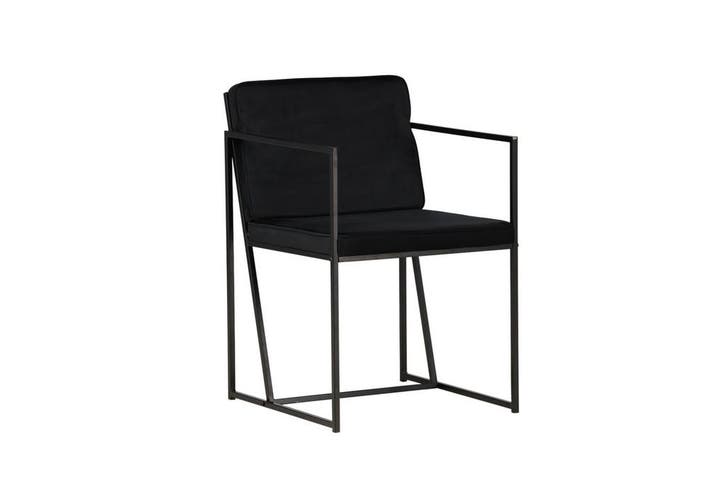 Eetkamerstoel -  Ulf  - Zwart - Fluweel - Jörn, Huis en Inrichting, Stoelen, Verzenden