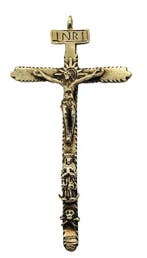 Crucifix - Brons - 1850-1900 - Oud kruisbeeld - 17 cm