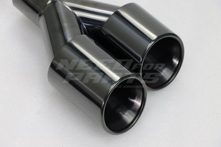 Black Chrome Dual Left Exhaust Tips 101mm, Auto-onderdelen, Uitlaatsystemen, Ophalen of Verzenden