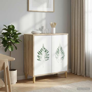 vidaXL Dressoir HANAU Sonoma 69 x 33 x 75 cm Bewerkt hout, Verzenden, Nieuw, Overige houtsoorten, Minder dan 50 cm