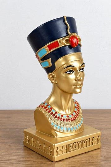 sculptuur, Egyptian Queen Inspired Decorative Bust with, Antiek en Kunst