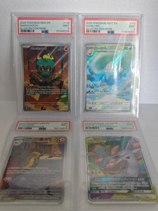 Pokémon - 4 Graded card - Espeon, Marshadow - PSA 9 -, Hobby en Vrije tijd, Verzamelkaartspellen | Pokémon