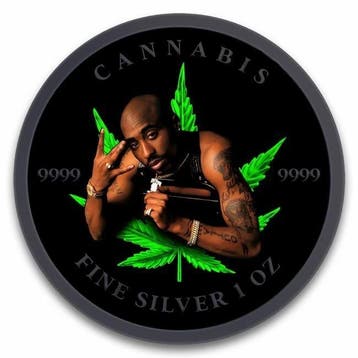 Tsjaad. 5000 Francs 2024 1 oz Chad Cannabis Tupac Shakur