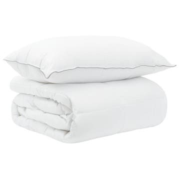 vidaXL Dekbed en Hoofdkussen Set 2 st 137 x 200 cm Zomer 900, Verzenden, Nieuw, Wit