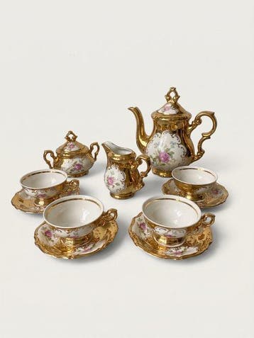 Bavaria - Porzellanfabrik Neumann - Koffieservies voor 4, Antiek en Kunst