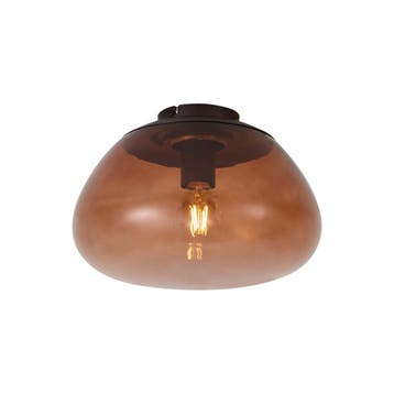 Design plafondlamp bruin met bruin glas - Giselle, Verzenden, Nieuw