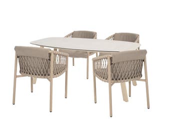 4 Seasons Outdoor Allora tuinset latte met Manolo tafel met, Ophalen of Verzenden, Nieuw