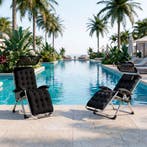 Ligstoel Cloud II met zonnekap, opvouwbaar - zwart, per stuk, Verzenden, Nieuw