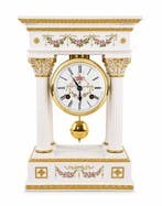 Portico klok - Franklin Mint - Hermle - - Biscuit porselein