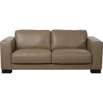 Leren bank Clear - 2,5 zits - Granada Taupe (taupe/bruin) -, Huis en Inrichting, Banken | Bankstellen, Bohemian, Eigentijds, Modern, Retro, Vintage