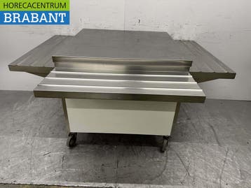 RVS Verrijdbare Werktafel Tafel Buffet tafel Op Wielen 100 x, Ophalen of Verzenden, Gebruikt