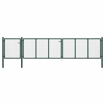 vidaXL Tuinpoort staal 500x100 cm groen, Verzenden, Nieuw