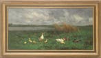 Constant Artz (1870-1951), Opwarmen aan de waterkant, Antiek en Kunst, Kunst | Schilderijen | Klassiek